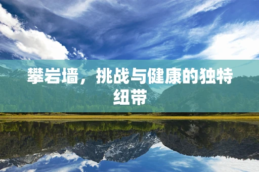 攀岩墙，挑战与健康的独特纽带